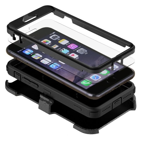 

360 full protection tpu+pc shockproof phone case for iphone xr 11 pro xs max 7 8 6 6s plus x belt clip hard armor back cover