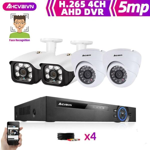 

4ch dvr cctv system 4pcs cameras 1080p 5mp video surveillance set 4ch 5 in 1 dvr infrared ahd cctv camera security system kit1