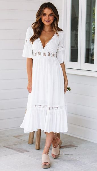 

v-neck patchwork mid sleeve swing dress v-neck lace lace patchwork mid sleeve swing dress gpotr, Black;gray