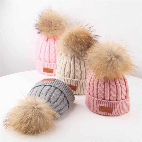 

caps & hats toddler hat girl boy baby infant winter crochet knit beanie knitting wool hemming hairball 2-8 years kids cap c800#, Yellow