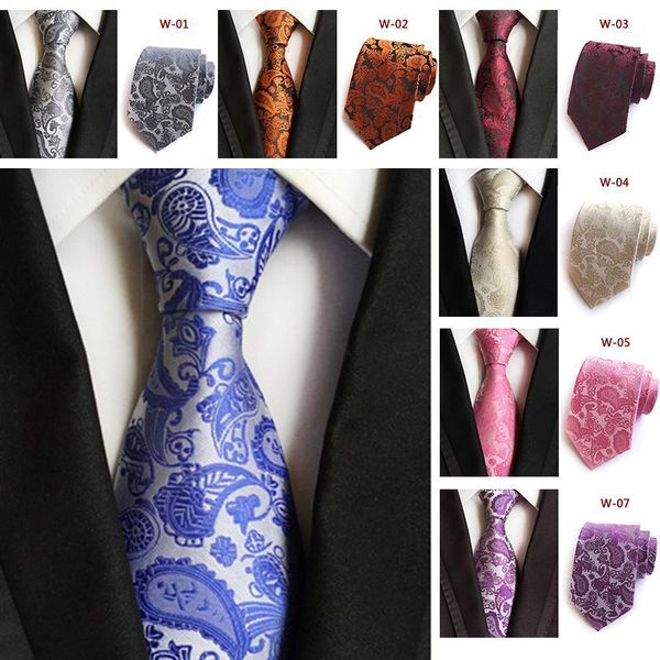 

fashion design 18 styles men's ties retro paisley jacquard woven wedding party man's neck tie business casual luxury neckties1, Black;gray