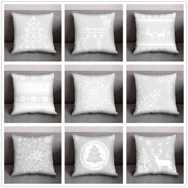 

christmas theme pillowcase nordic style merry christmas tree elk deer print pillow case light color cartoon pillow case #w31