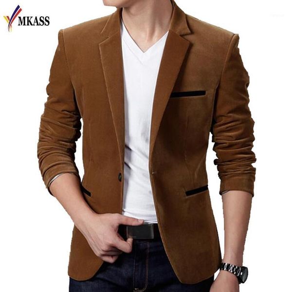 

new autumn men blazer fashion brand corduroy slim fit men suit terno masculino blazers m-3xl1, White;black