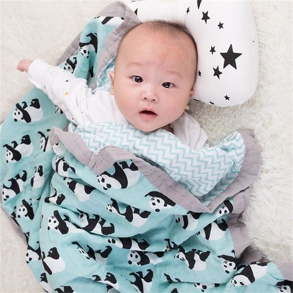 

wrap cotton multifunctional 2 layer muslin newborns baby swaddle blanket 120*120cm y201009