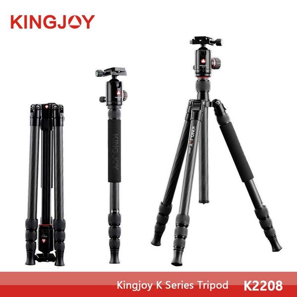

tripods kingjoy k2208 tripod carbon fiber monopod for camera with qh20 ball head carrying bag max loading 15kg dhl