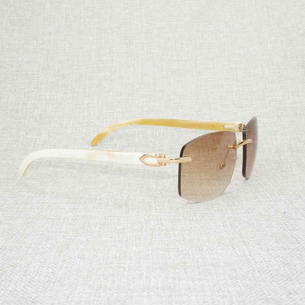 

2022 factory wholesale new retro wood oversized sunglasses men natural black white buffalo horn rimless glasses frame for outdoor summer ocu, White;black