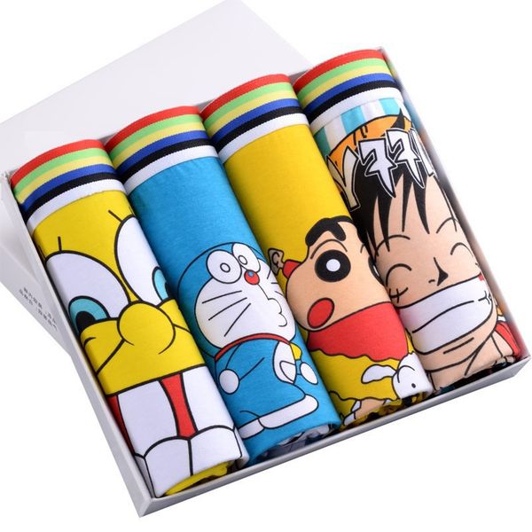 

4pcs/lot male underwear men boxer cotton boy panties shorts cartoon breathable youth underpants boxers man cuecas