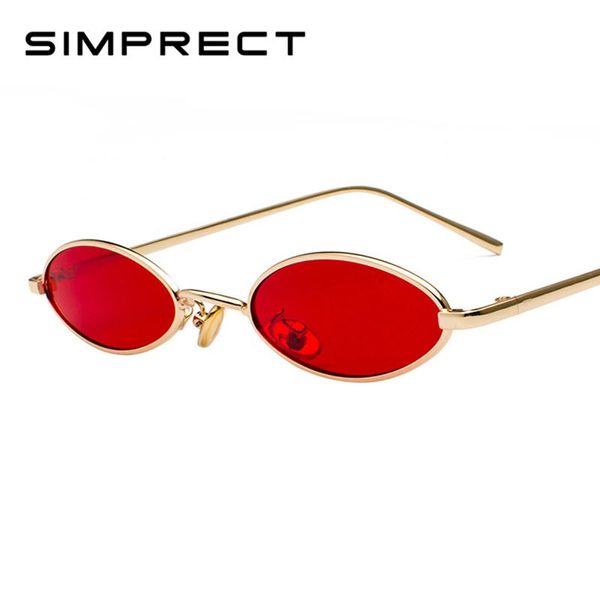 

simprect 2021 oval sunglasses women fashion small round red sun glasses designer vintage retro sunglass yj0846, White;black
