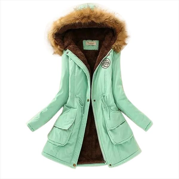 

winter women coat 2020 parka casual outwear military hooded coat woman clothes fur coats manteau femme winter jacket women c001, Black