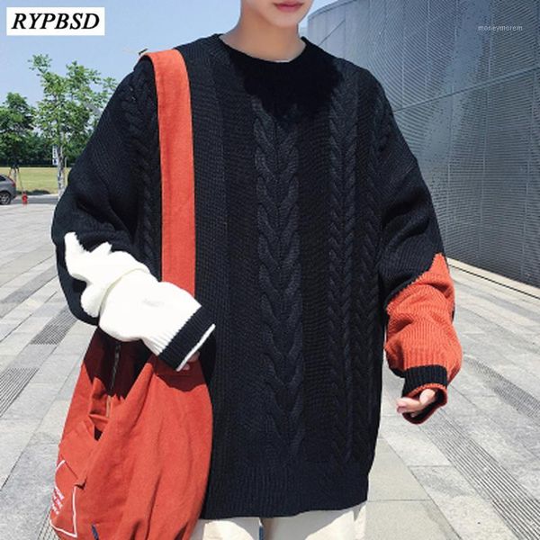 

solid color knitted sweater men pulover wool christmas sweater men knitwear male pullover clothes 2019 winter1, White;black