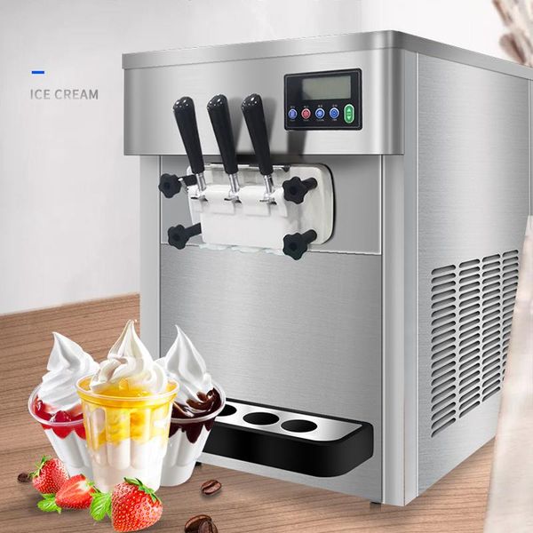 

stainless steel table mini soft ice cream machine 3 flavors maker price 24l/h