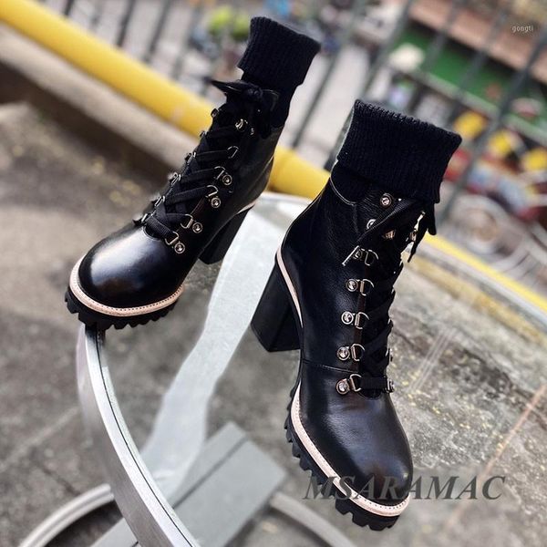 

boots fashion winter black shiny crystal elastic high heel ankle leather round toe wool lining ladies lace-up warm short boots1