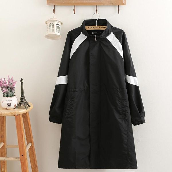 

women's trench coats 2021 spring women coat fashion long sleeve casual elegant autumn windbreaker outerwear, Tan;black