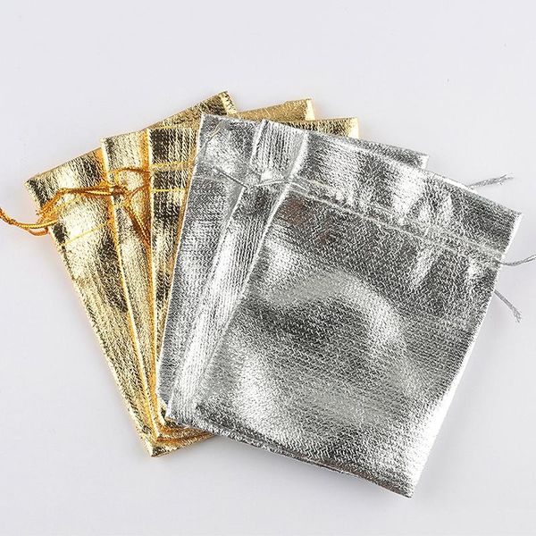 

10pcs golden silver color 79 912cm gift bag jewelry packing drawable bag for christmas wedding gift packingjewelry packaging bbymai