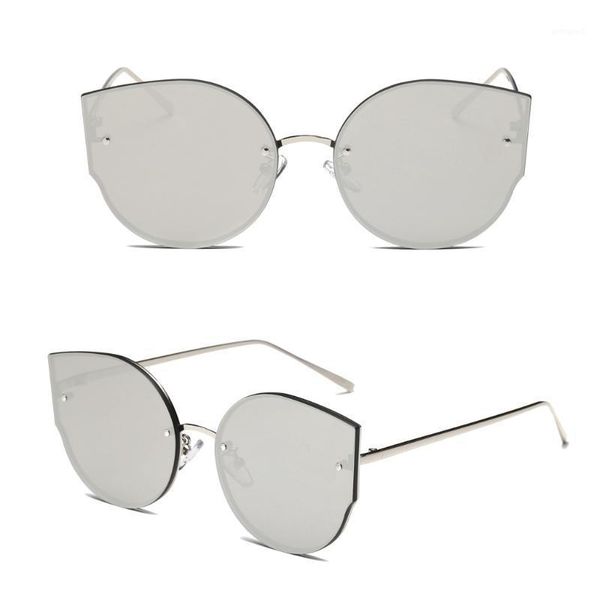 

sunglasses fashion women cat eye designer vintage mirrored eyeglasses shades 85wb1, White;black