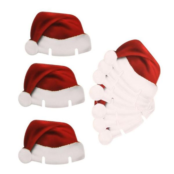 

xmas decorations 2020 card 10pcs/lot christmas hat wine cup decor cards home table party celebration supplies ornaments card 1 2zm g2