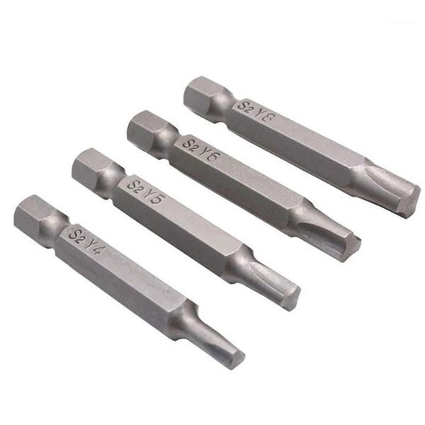 

4pcs bicycle trigeminal triangle y-type batch head magnetic y shaped screwdriver 50mm bits hex shank y4 y5 y6 y81