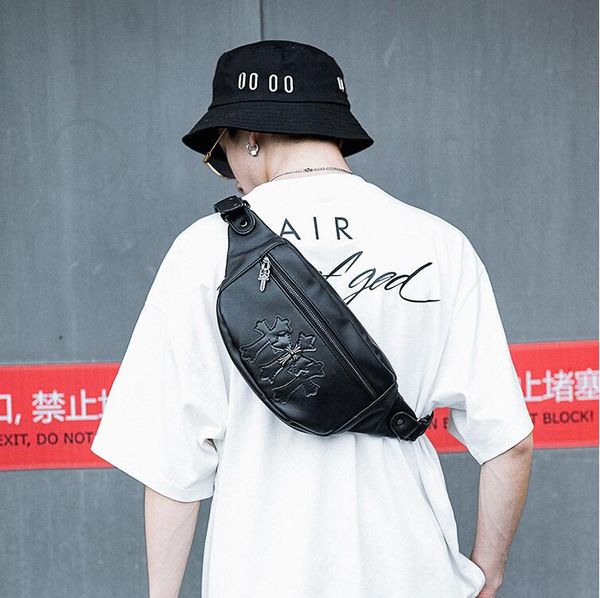 

wholesale men handbag street trend rivet punk pocket new sports fitness leisure shoulder bag personalized leather fashion cycling bag