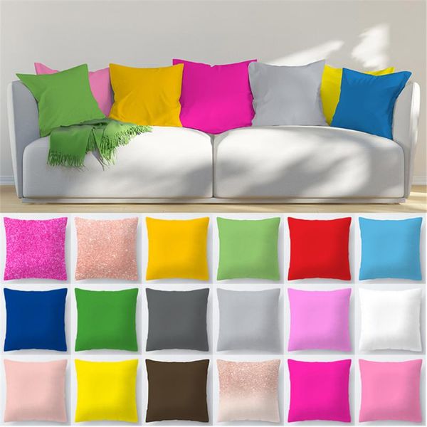 

pure color microfiber cushion cover 45x45cm square pillow cover for home chair sofa office bedroom decor modern style pillowcase