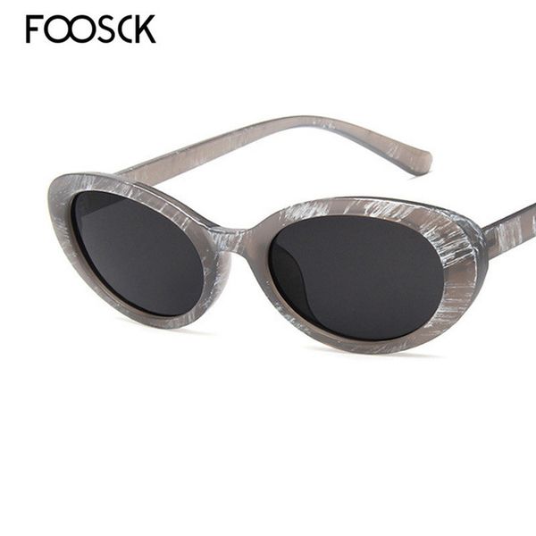 

vintage foosck women oval retro sunglasses round frame black sun white leopard hip hop clear glasses uv400