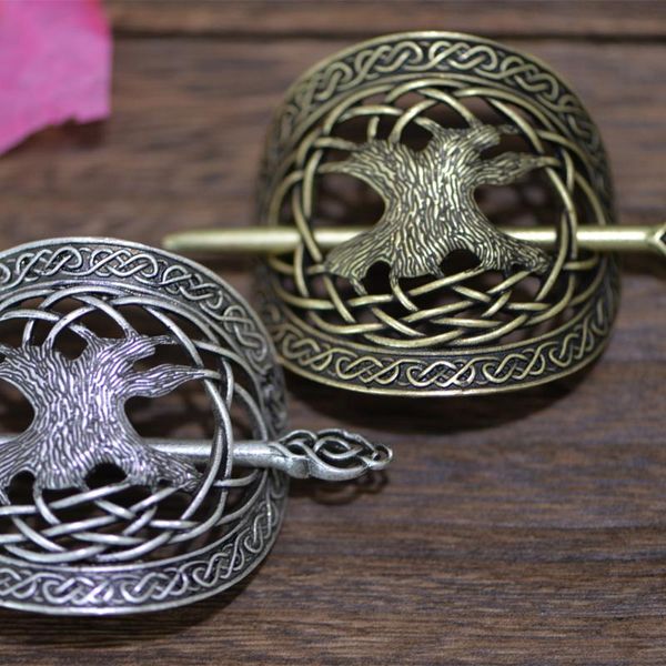 

hair clips & barrettes langhong 1pcs tree of life hairpin viking celtics knotwork jewelry for women cetilcs, Golden;silver