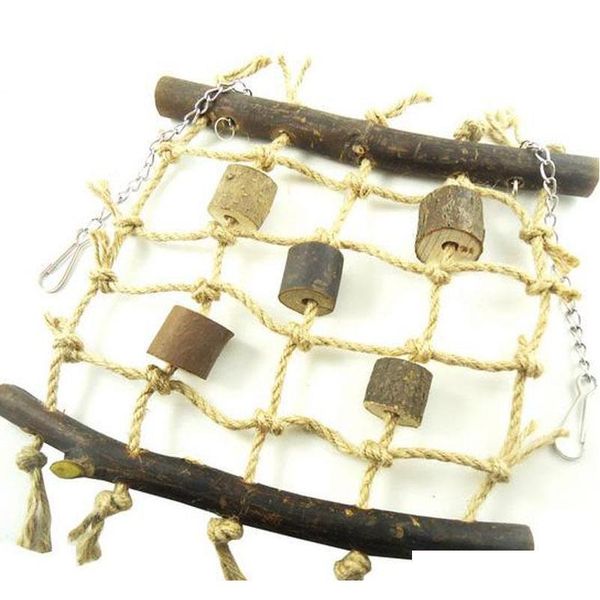 

2017 new good quality birds hemp rope climbing net pet parrot chew toy hanging swing ladde qylaaa bdenet