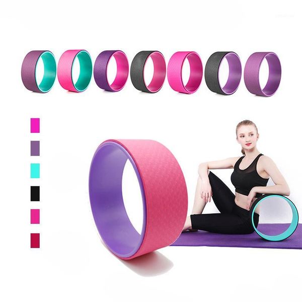 

tpe yoga circle pilates exercise professional waist shape bodybuilding gym workout yoga wheel back training tool for fitness1