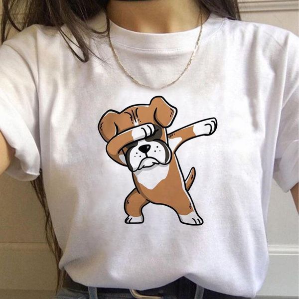 

new summer tshirt cute dogs dancing print t-shirts women short sleeve tees casual o neck lady tshirts, White