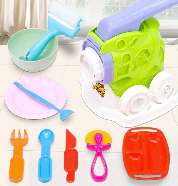 

children pretend role play house simulation colorful clay suit diy handmade noodle maker mud kitchen kids girls educational toy