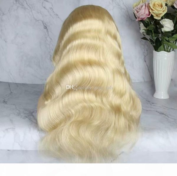 

150% density lace front human hair wigs 613 blonde natural wavy lace wigs brazilian human hair #613 blonde wig pre plucked hairline, Black;brown