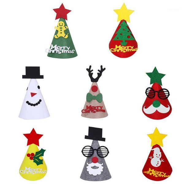 

non-woven kids christmas hat felt cloth children cartoon hat xmas party supplies1