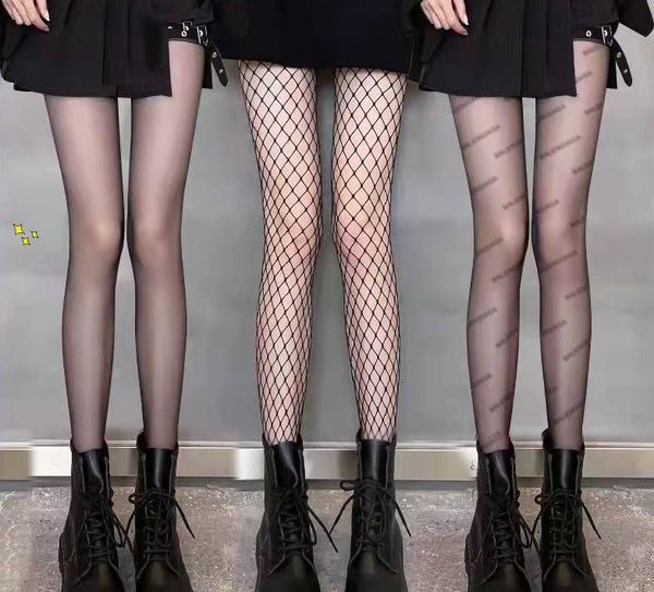 

silk women tights stockings summer trendy lady socks hosiery high waist fishnet stockings pantyhose fashion letter print underwear, Black;white