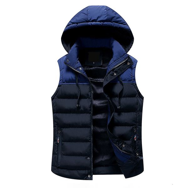 

personalized color matching down cotton vest slim casual men's sleeveless warm jacket fashion, Black;white