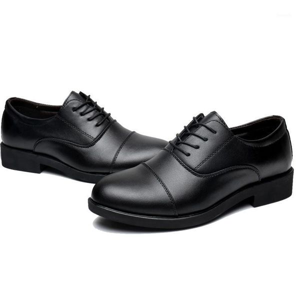 

dress shoes mazefeng 2021 fashion spring autumn men leather lace-up male officer british style pointed toe1, Black