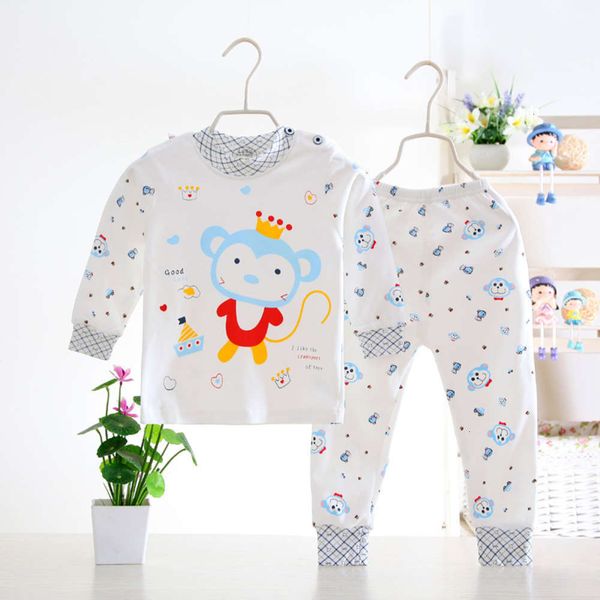 

cotton special price pure underwear set cloth pants children's thin autumn winter baby pajamas home wear, Blue;red