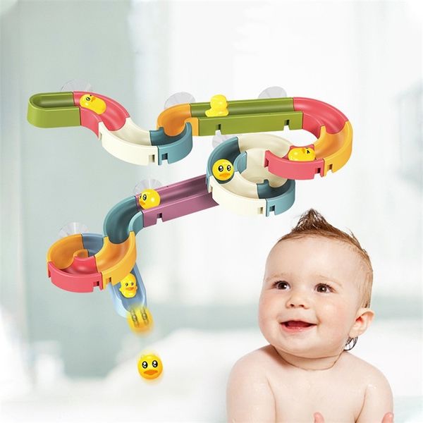 

bath toys baby bathroom duck diy track bathtub kids play water games tool bathing shower wall suction set bath toy for children 201223