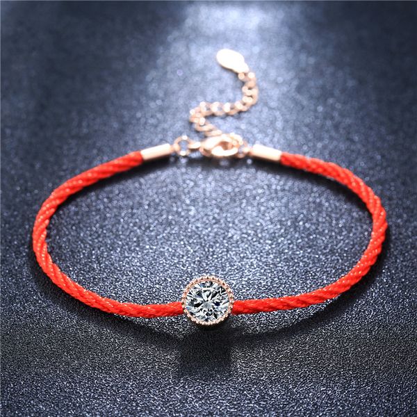 

februaryfrost brand austrian crystals charm bracelets for women thin red thread string rope fashion trendy bracelet bangles jewelry pulseras, Golden;silver