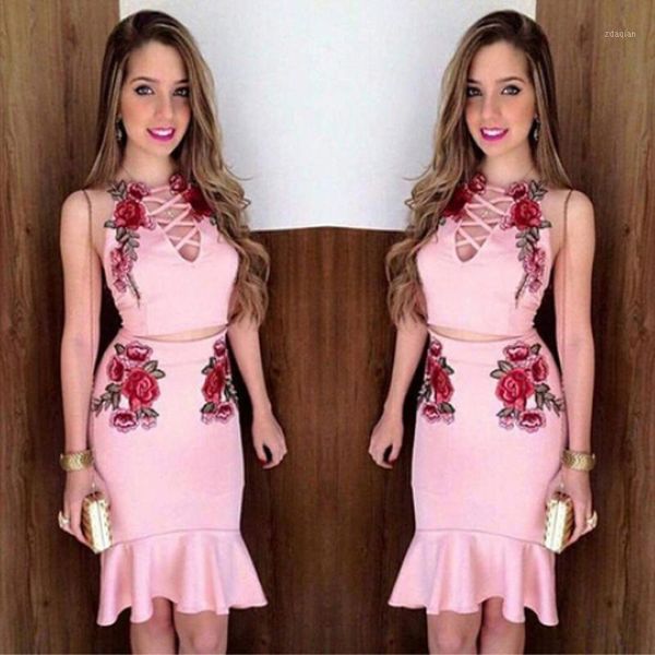 

women's tracksuits fasion women 2 piece outfits bandage bodycon sleeveless fishtail skirt party club set1, Gray