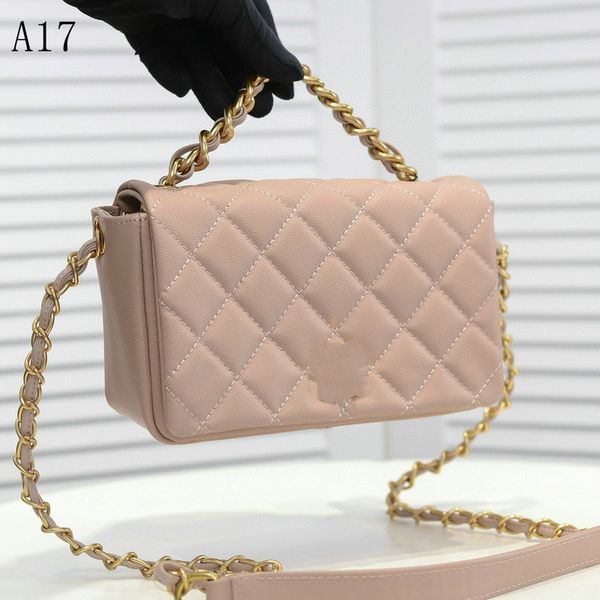 

retro handbag luxurys designers bags channel women bags fashion handbags919 chain shoulder bag grained calfskin & gold-tone metal pink