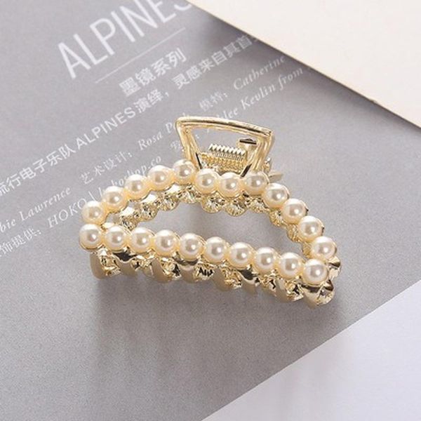 

fashion girl hair claw geometric imitation pearl hairpin crab retro heart shape crystal hair clips hair accessories for women