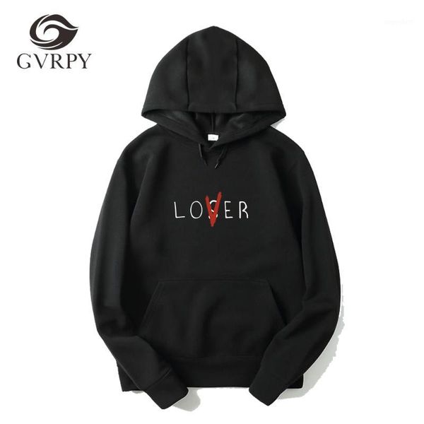 

2018 winter autumn lover and loser printed hoodies men womens harajuku hip hop hoodie lover or loser novelty female male hoodies1, Black