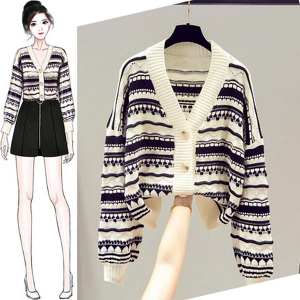 

autumn winter 2021 women's cardigan sweater long sleeve stitching loose large cardigan soft warm fashion jacket, White