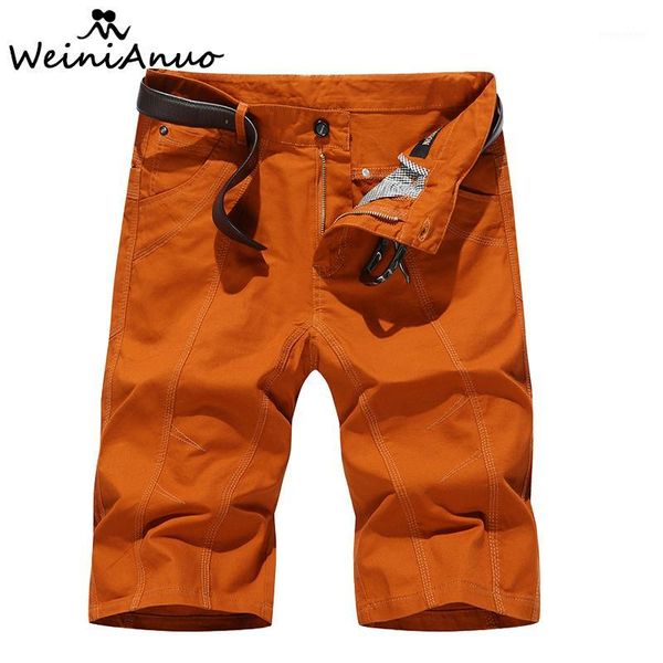 

weinianuo new men's cotton solid shorts casual cargo short pants short casual trousers man bermuda army 3501, White;black