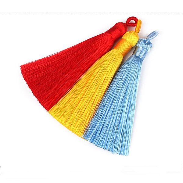 

12pcs lot 8cm tassel with hanging ring silk fringe sewing bangs tassel trim decorative key tassels for curtains home decoration h wmtfmt