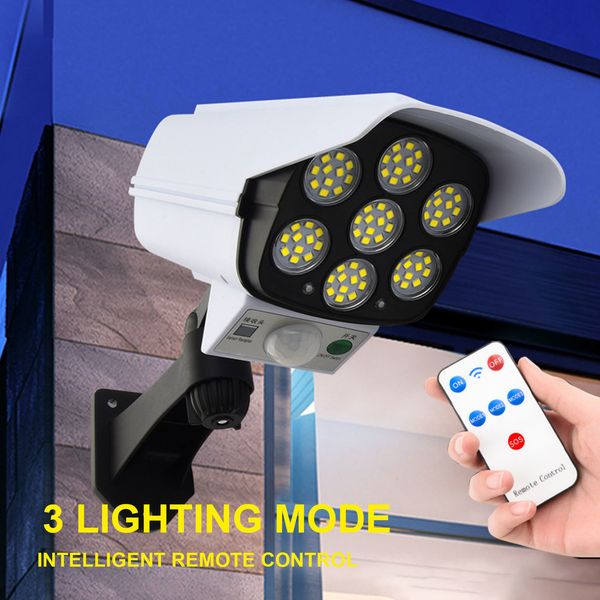 

2021 new wall simulation monitoring human induction garden 3 lighting modes 77 led ip65 solar powered f7f9