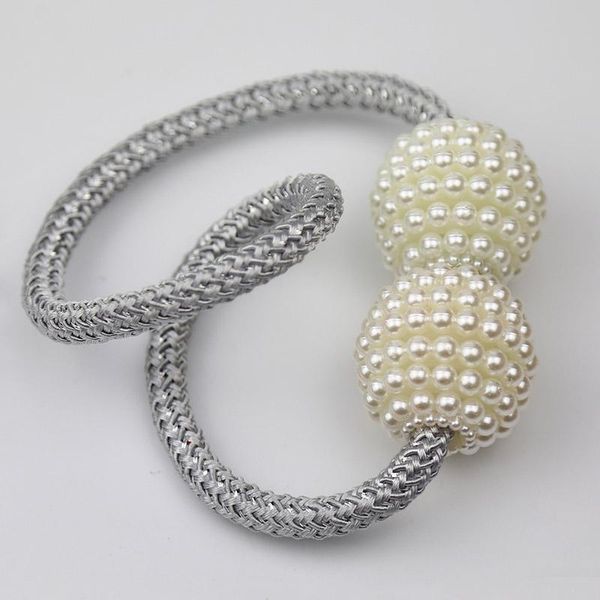 

other home decor 2pcs tieback buckle clips portable curtain holders pearl magnetic polyester accessories with hanging ball