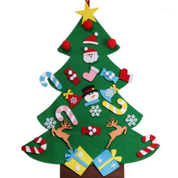 

diy felt christmas tree artificial tree wall hanging ornaments christmas decoration for new year gifts kids toys home 20201