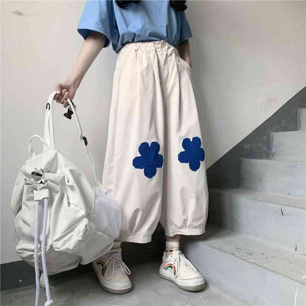 

harajuku beige oversize kawaii cargo pants japan style soft girl wide leg trousers autumn casual student pants women, Black;white