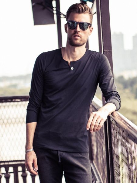 

men button detail solid tee d3kt#, White;black