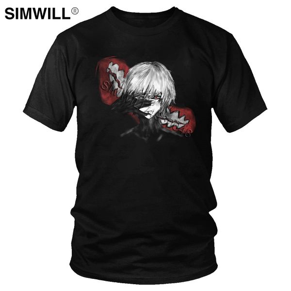 

mens harajuku tokyo ghoul classic ga kaneki ken short sleeves eco casual tee round neck trendy apparel hooded sweatshirt hoodie men t shirt